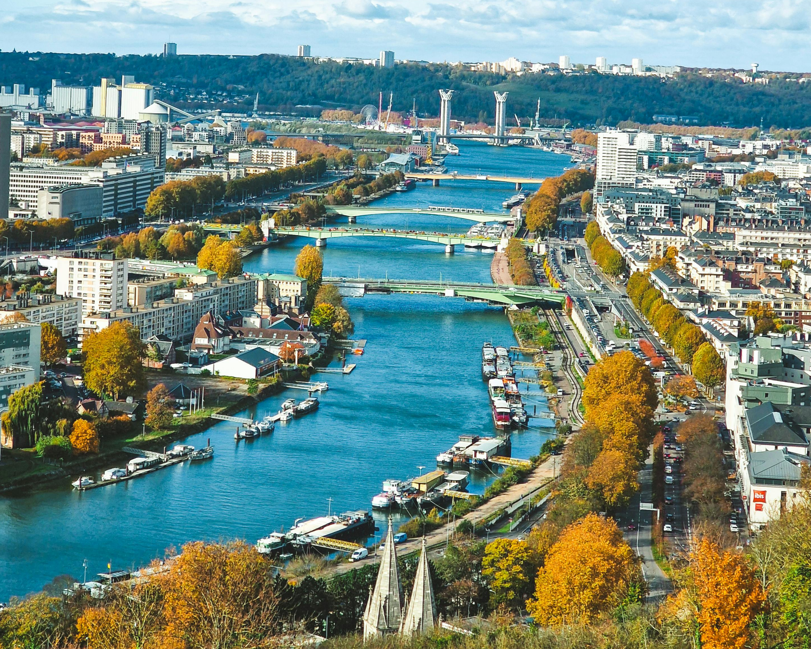 Panorama de la ville de Rouen, en Seine-Maritime (76), en Normandie